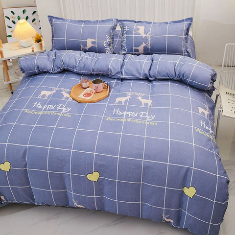 Sonicelife Rainbow And Black Check Printed Bedding Set Linen And Duvet Cover With Pillowcases Single Double Full Size For Kids Adults