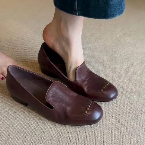 Sonicelife 2025  New Women Ballet Flats ShoesSlip on Loafers Soft Leather Women's Moccasins Shallow Boat Shoes Ballerina Zapatos Mujer