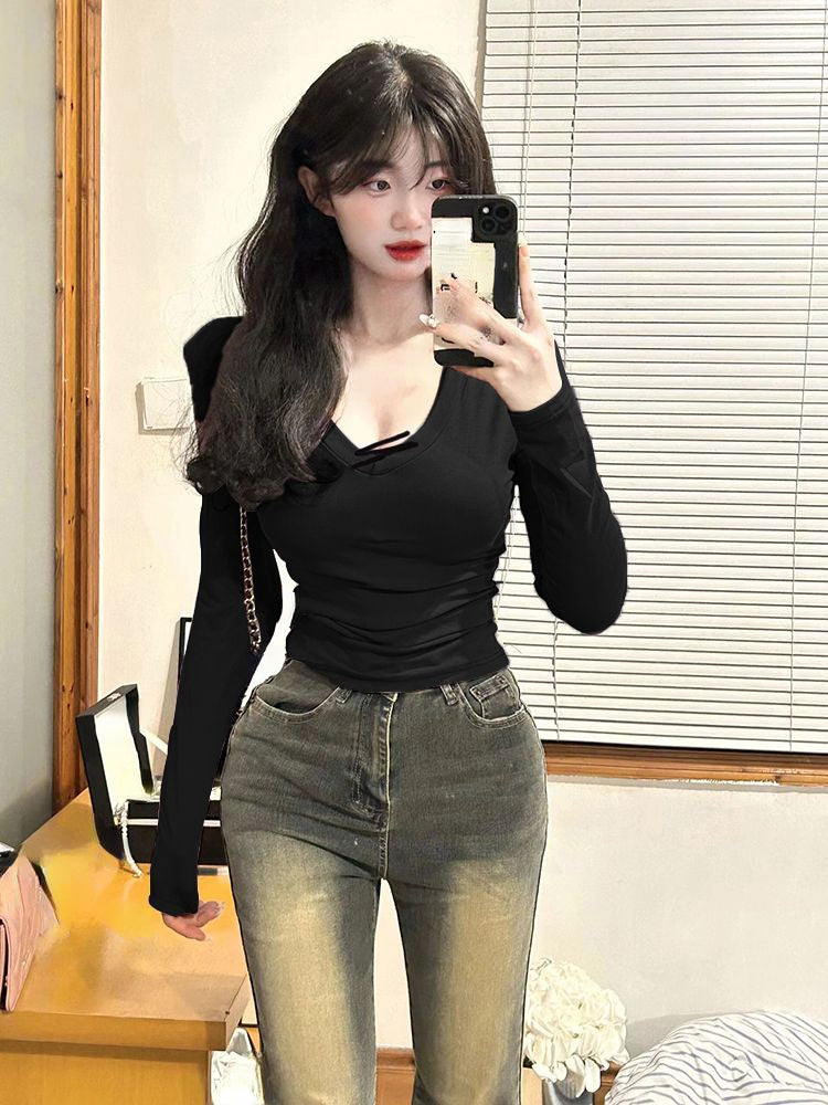 Sonicelife 2025 Spring Elegant French Blouse Office Lady Casual Outwear Shirt Women Evening Party Y2k Crop Top Korean Reviews Clothes