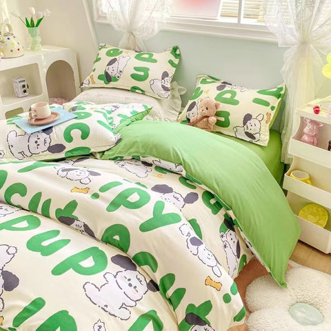 Sonicelife Ins Cream Cherry Bedding Set Cartooon Fruit Duvet Cover Polyester high quality Linen Bedroom Decor Home Textile For Girls Kids