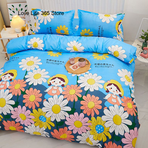 Sonicelife Rainbow And Black Check Printed Bedding Set Linen And Duvet Cover With Pillowcases Single Double Full Size For Kids Adults
