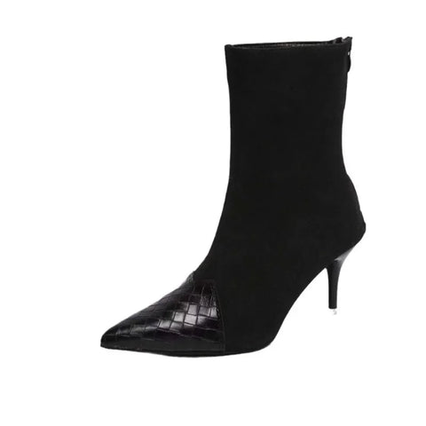 Sonicelife Ankle Boots for Women Suede Pointed Toe Snow Boots Women Shoes 2025  Trend Designer Pumps Goth Chelsea Botas Gladiator Zapatos