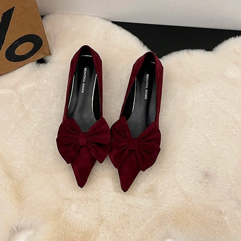 Sonicelife 2025  Spring Design Butterfly-knot Woman Pumps Pointed Toe Thin Heels Elegant Party Female Shoes Zapatos De Mujer