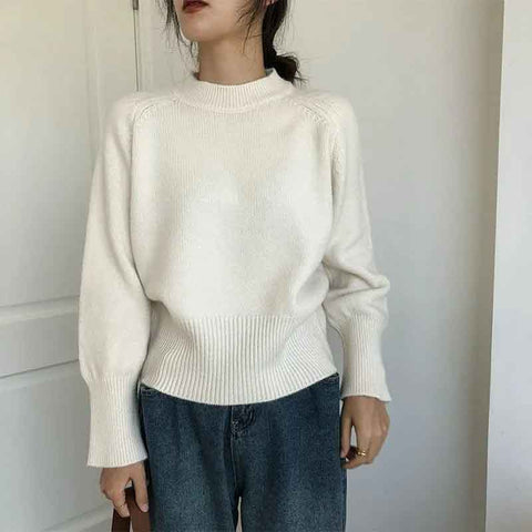 Black Friday Sonicelife Autumn Cashmere Knitted Sweaters Women Winter Warm Casual Mock Neck Solid Jumpers Harajuku Loose Simple Pullovers Sweater New