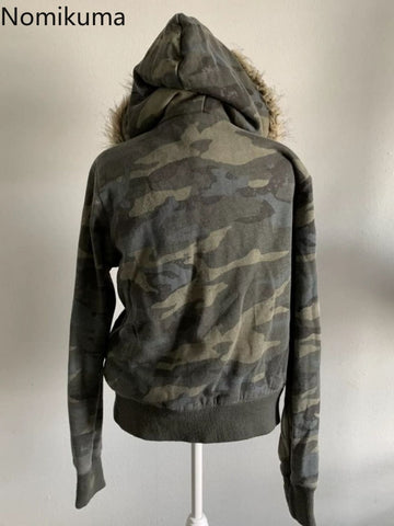 Sonicelife Harajuku Hoodies for Women 2025 Ropa Mujer Camouflage Streetwear Sweatshirts Hooded Fashion Thicked Warm Hoodie Coat Y2k Tops
