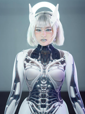 Sonicelife Cyberpunk Cosplay Bodycon Jumpsuit Women Streetwear Y2k Mall Gothic 3D Printed Long Sleeve Playsuits Emo Anime Clothes