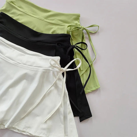 Sonicelife Y2K casual Sports Skirt Badminton Tennis Half-body Skirt Pants side slits Yoga Sunlight sporty girls aesthetic comfortable Skirt