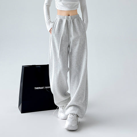 Sonicelife Korean Sports Pants Women Autumn New Loose Casual Straight Pants Harajuku Fashion Vintage Streetwear Wide Leg Trousers Female