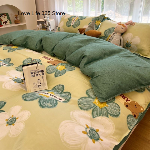 Sonicelife Ins Style Fashion Butterfly Bedding Set For Girls Boys Double Size Flat Sheet Duvet Cover Pillowcase Bed Linen Home Textile