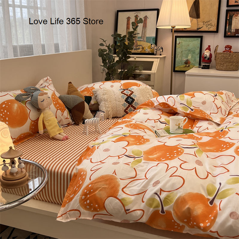 Sonicelife Red Spot Bed Set Heart Love Quilt Cover Polyester Bedding Sheet Fashion Women Adults Single Double Full Size Bedroom Decor