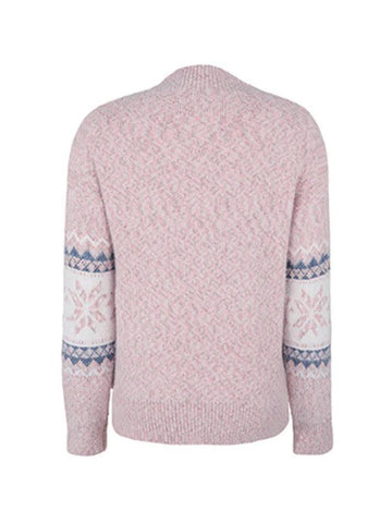 Back To School Sonicelife Snowflake Jacquard Mock Neck Sweater