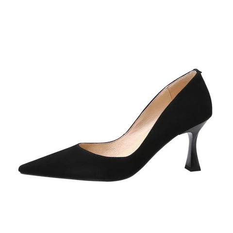 Sonicelife 2024 Pumps Elegant Pointed Toe Office Lady Shoes Spring Summer High Heels Wedding Bridal  Black  Zapatos Tacon Mujer