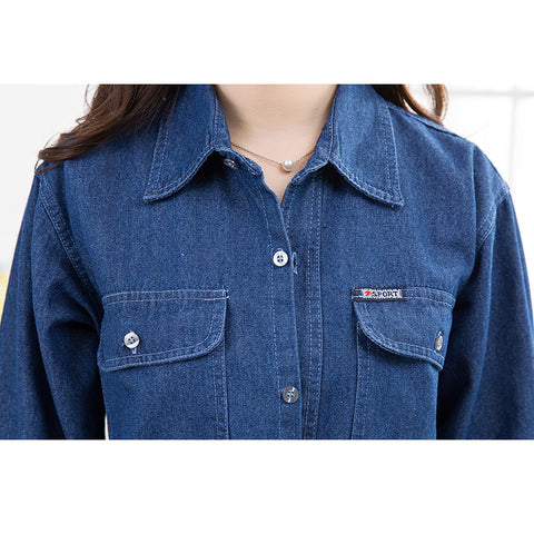 Sonicelife 2025 New Women Basic Coat Denim Jacket Women Autumn Denim Jacket For Women Jeans Jacket Women Denim Coat Lady Loose Casual 4XL