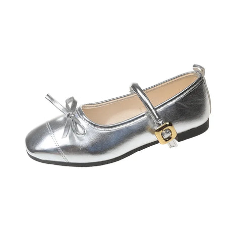 Sonicelife 2025 Women's Flat Shoes Autumn New Round Head Shallow Mouth Butterfly Knot Light Non-slip Single Shoes