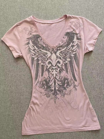 Sonicelife Summer New American Retro Short Sleeve Red T-shirt Women's Slimming Vintage Chic Fashion Top Casual Simple Elegant Ladies Tees