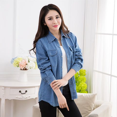 Sonicelife 2025 New Women Basic Coat Denim Jacket Women Autumn Denim Jacket For Women Jeans Jacket Women Denim Coat Lady Loose Casual 4XL