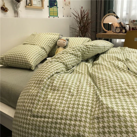 Sonicelife Ins Nordic Pastoral Style blue Floral Duvet Cover With Pillow Case Princess Bed Sheet Kids Girls Bedding Set King Queen Cute