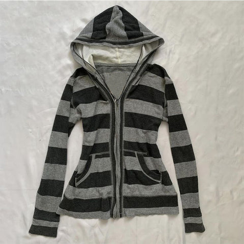 Sonicelife Plush lining solid color pattern Hoodie casual chic Y2K top rock fashion street retro grunge punk hip hop Harajuku couple Hoodie