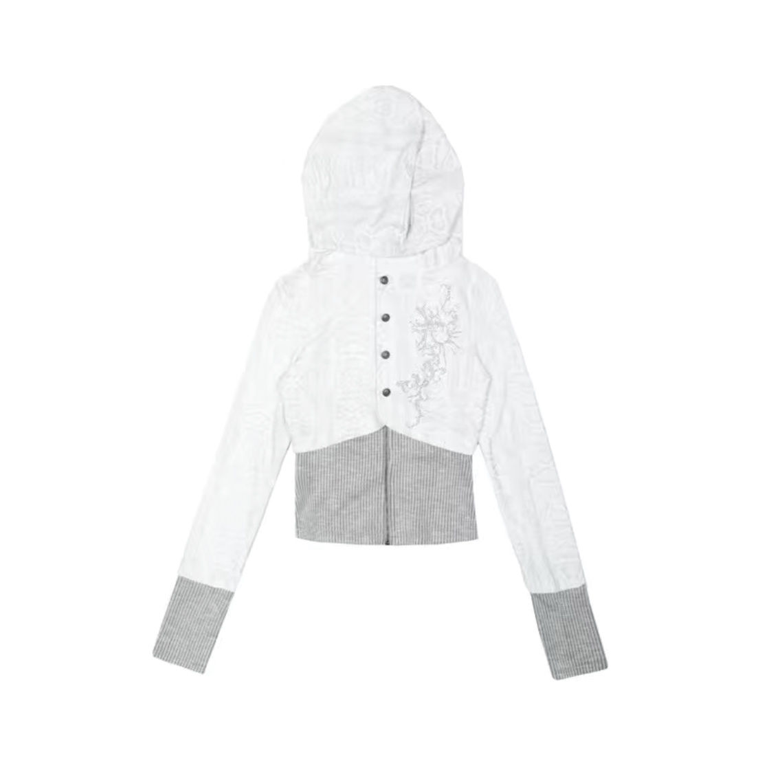 Sonicelife Patchwork Hoodies Women's Clothing Long Sleeve Slim Fit Hooded Knitted Sweatshirts Crop Tops 2025 Ropa Mujer Chic Y2k Hoodies