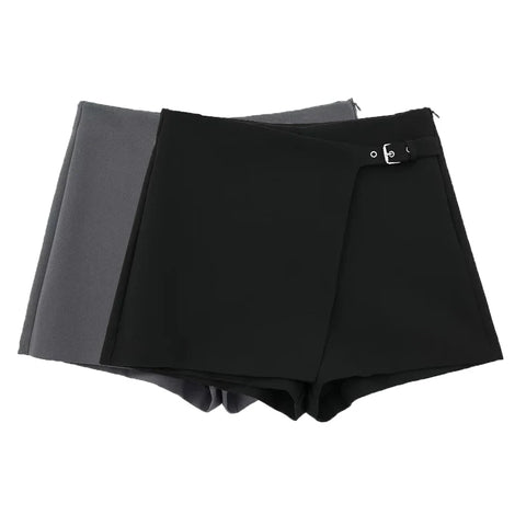 Sonicelife Asymmetrical Skirt Pants Women's Shorts Mini  Hight Waist Zipper Woman Fashion Skirt Pants