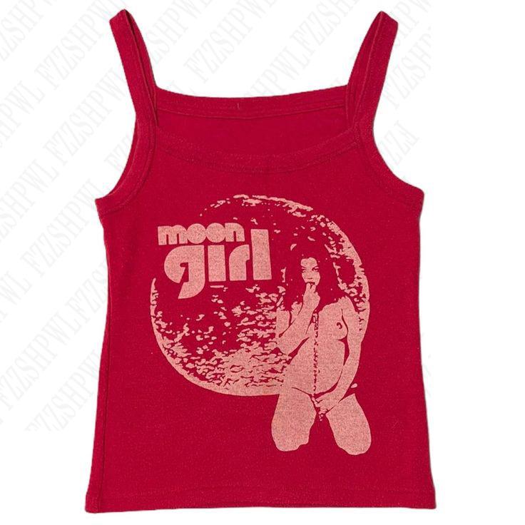 Sonicelife Vintage Summer Y2k Original Tops Hot Girl Tank Tops Women Clothing Cute red Crop Tees Fashion Clothing Goth rock 2000s tops Emo