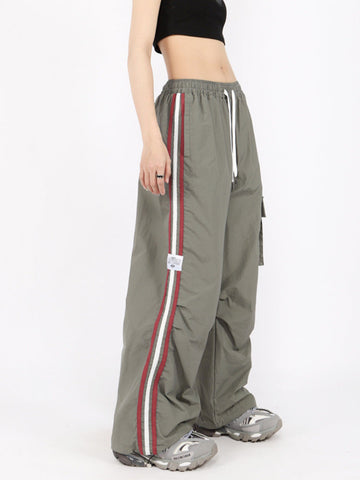 Sonicelife Vintage Side Striped Baggy Cargo Sweatpants