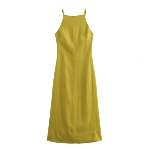 Sonicelife Women's Dress with a halter neck and a single neckline with a backless design a fashion and sexy Tempe new