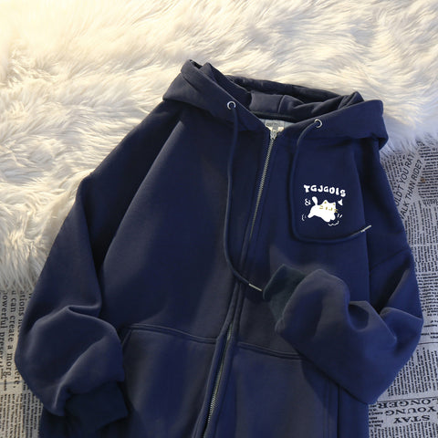 Sonicelife Hooded Sweatshirts for Women 2025 Ropa Mujer Thicked Oversized Jackets Y2k Tops Casual Fashion Anime Zipper Hoodies Coats 49C858