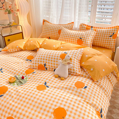 Sonicelife Cute Rabbit Bedding Set Flat Sheet Duvet Cover Pillowcases Single Double Queen Size Bed Linen Boys Girls Home Textile