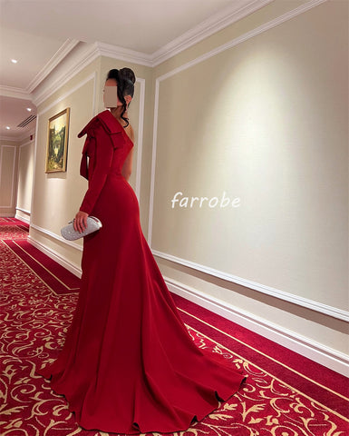 Sonicelife Customized Fashion Sizes Available Jersey Pleat Ruched Mermaid One-shoulder Long Dresses Bespoke Occasion Dresses Exquisite (PRE-ORDER)