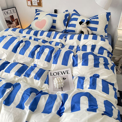 Sonicelife Purple Tulip Bedding Set INS Bed Linens Duvet Cover 150x200 Double Queen King Quilt Cover Soft Polyester Bedclothes Flat Sheets