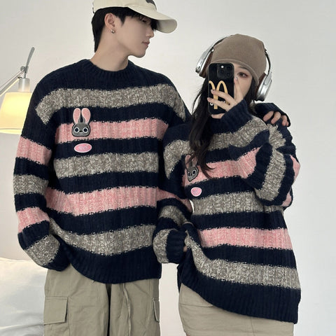 christmas outfit Sonicelife Autumn and winter couple wear cartoon pullover sweaters for men and women, college style casual sweaters, high-end y2k clothing