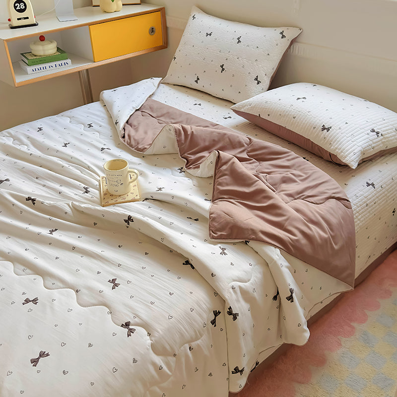 Sonicelife 2024 New Summer Water Washed Glutinous Cotton Summer Bedding Cover Set of Four Pieces