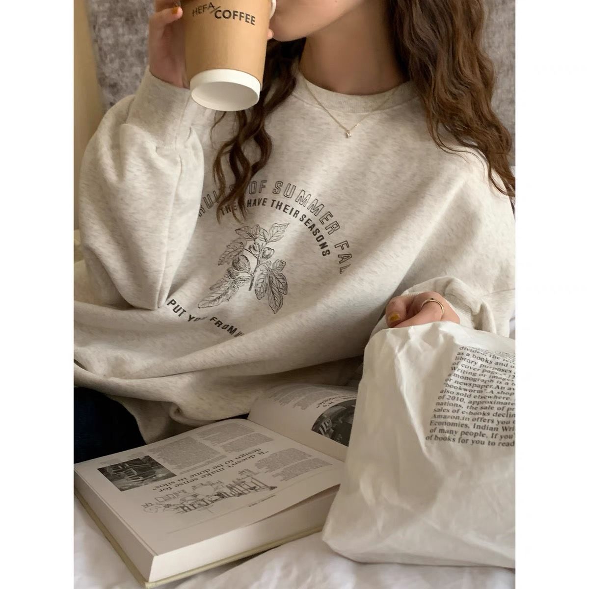 christmas outfit Sonicelife Spring and autumn new oversize lazy style sweatshirt for women loose student ins homemade high-end gentle top women clothing