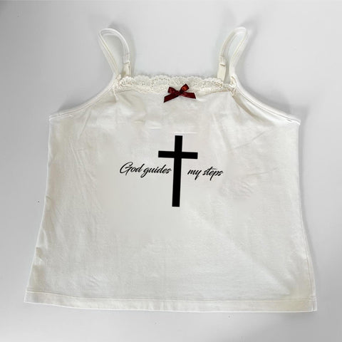Sonicelife Letter suspenders cross print gothic rock aesthetic Y2K crop tops emo girl harajuku grunge punk retro street casual women's tops