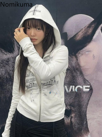 Sonicelife 2025 Women Clothing Streetwear Hoodie Ropa Mujer Tunic Fashion Korean Sweatshirts Jackets Hooded Casual Zipper Y2k Hoodies Tops