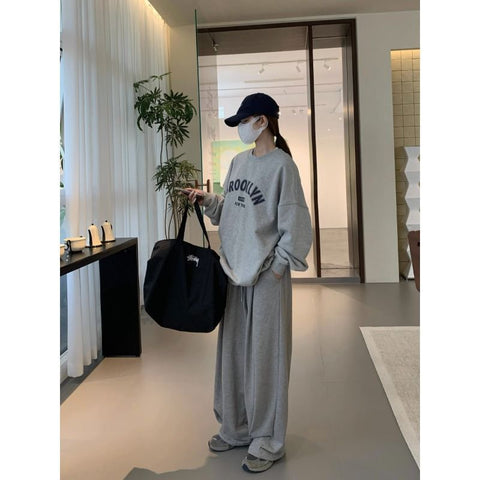 christmas outfit Sonicelife American round neck pullover letter sweatshirt for women 2025 autumn new style loose lazy style versatile top to wear outside