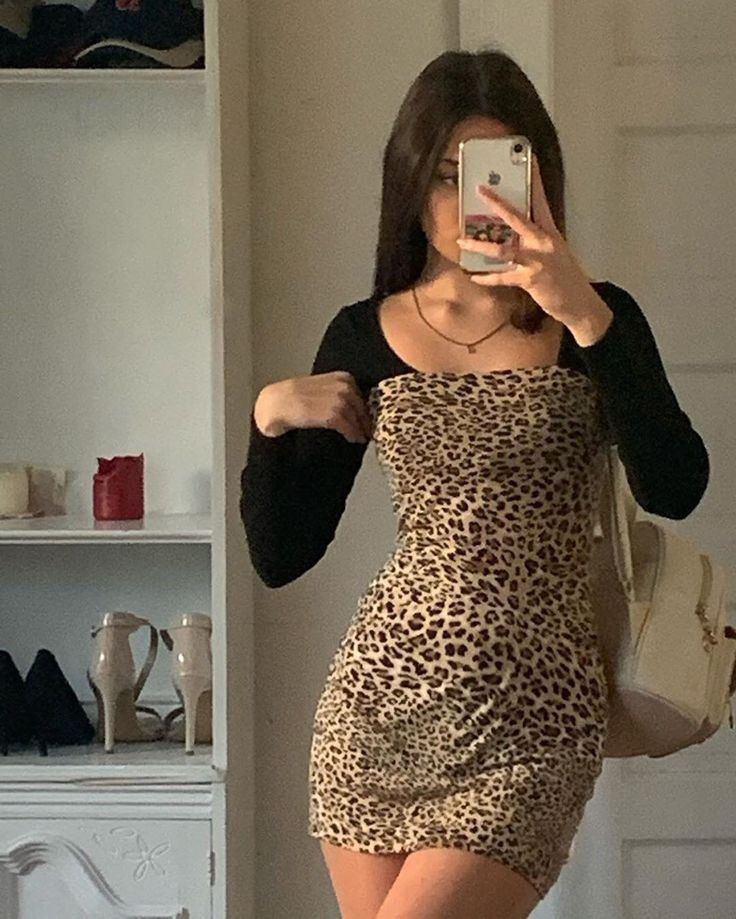 Sonicelife Punk Dresses Leopard Sexy Long Sleeves Women Dress High waist Vintage Slim Mini Dress Gothic Harajuku Sweet Girl Y2k Short Dress