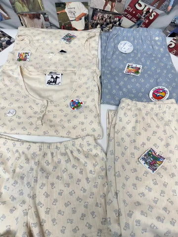 Sonicelife Fashion Cute Little Bear Print Sweatpants Women Casual Elastic Waist Straight Button Streetwear Pants Sweet Vintage Y2K Trousers