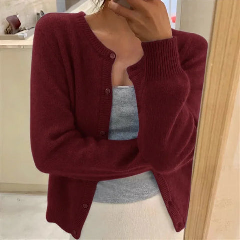 christmas outfit Sonicelife Women Kintted Cardigan Long Jacket Autumn Spring Thin Crochet Loose Long Sleeve Winter Sweater 2025 Warm Jumper Coat Cardigans