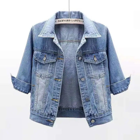 Sonicelife 2025 New Summer Women Denim Jacket Candy Color Casual Short Denim Coat Famale Jeans Jackets Outerwear Casaco Jaqueta Feminina