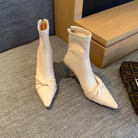 Sonicelife 2025 Autumn Winter Women Ankle Boot Shoes Fashion Zippers Chelsea Shoes Ladies Sexy High Heel Short Boots