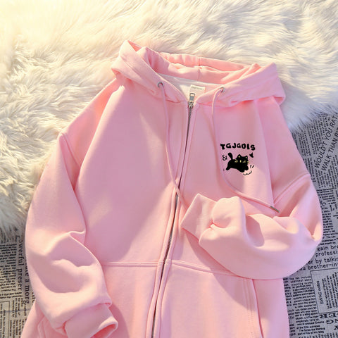 Sonicelife Hooded Sweatshirts for Women 2025 Ropa Mujer Thicked Oversized Jackets Y2k Tops Casual Fashion Anime Zipper Hoodies Coats 49C858