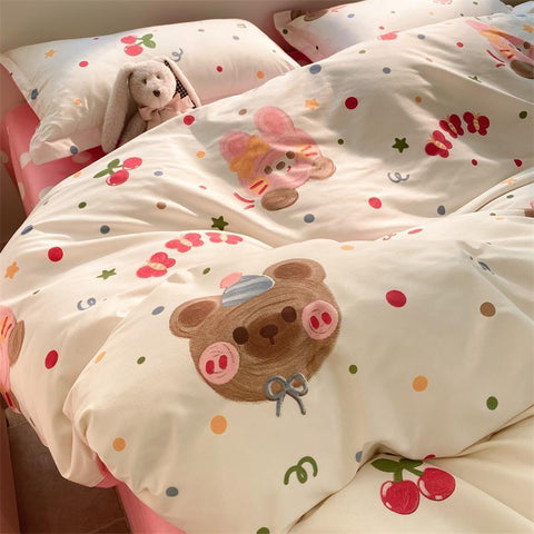 Sonicelife Ins Nordic Black Dot Bedding Set Flat Bed Sheet Duvet Cover Twin Full Queen Nordic Bed Linen Boy Girl Bedding Sets