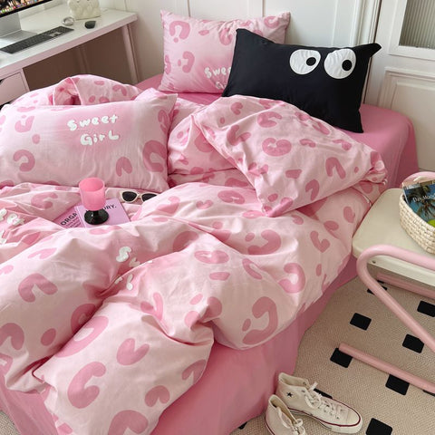 Sonicelife Kawaii Cartoon Bedding Set No Filling New Arrival Soft Boys Girls Single Double Duvet Cover Flat Sheet Pillowcase Kit