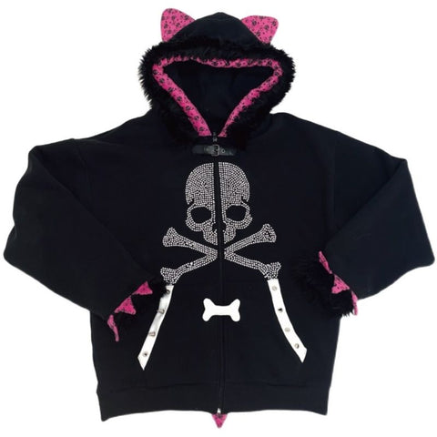 Sonicelife Streetwear Punk Hoodie Women 2025 Ropa Mujer Harajuku Fashion Hooded Y2k Jackets Skull Thicked Casual Jaoanese Sweatshirts Tops