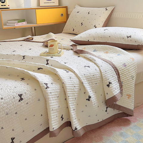 Sonicelife 2024 New Summer Water Washed Glutinous Cotton Summer Bedding Cover Set of Four Pieces