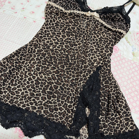 Sonicelife Leopard pattern suspender lace edge fashion sexy casual Y2K crop tops emo girl urban Harajuku cute aesthetic punk chic women top