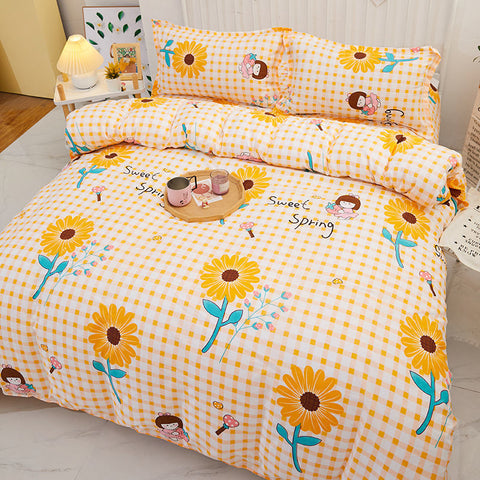 Sonicelife Rainbow And Black Check Printed Bedding Set Linen And Duvet Cover With Pillowcases Single Double Full Size For Kids Adults