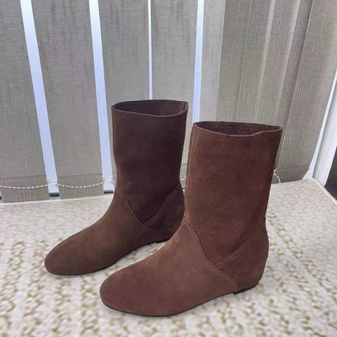 Sonicelife 2025  Autumn Winter Women Boots Mid-Calf  Boots Brand Fashion Female Stretch Cotton Fabric Slip-on Boots Flat Shoes Woman